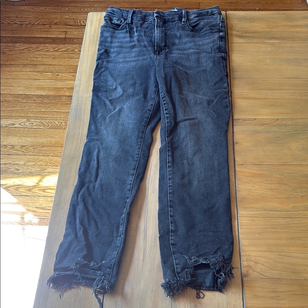 Good American Distressed Black Women Jeans